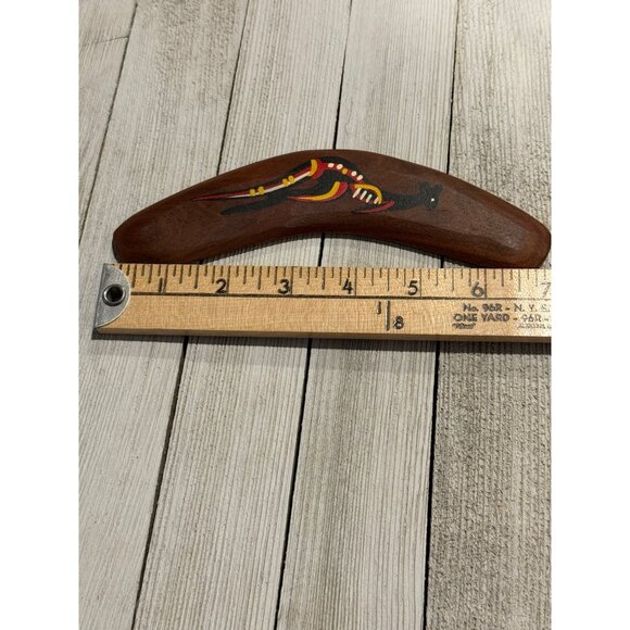 Handcrafted Wooden Boomerang With Aboriginal Art Design By Gureng Gureng Tribe - - Picture 2 of 8